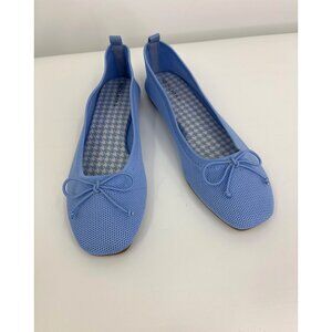 41 Hawthorn Claudia Textile Stretch Bow Ballet Flat Shoe Blue Size 7.5 NWOB